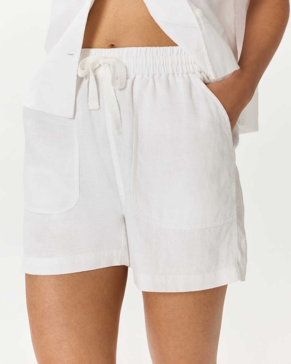 Sold! Quince European Linen White Shorts Large - Picture 2 of 9